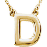 14K Yellow Letter "J" Block Initial 16" Necklace