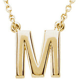 14K Yellow Letter "J" Block Initial 16" Necklace