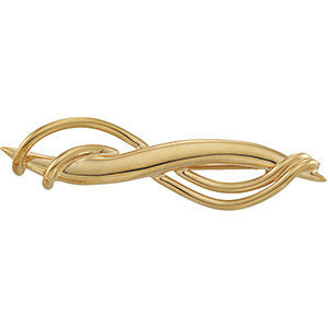 14K Yellow 9x34mm Freeform Brooch