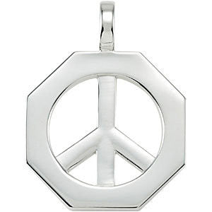 Octagon Shaped Peace Sign Pendant