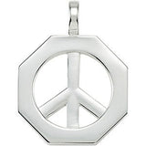 Octagon Shaped Peace Sign Pendant