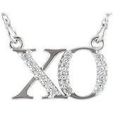 14K Yellow .08 CTW Diamond "XO" 16" Necklace