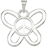 Butterfly Shaped Peace Sign Pendant