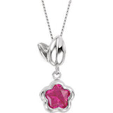 BFlower&trade; Purple CZ Flower Necklace with Gift Box