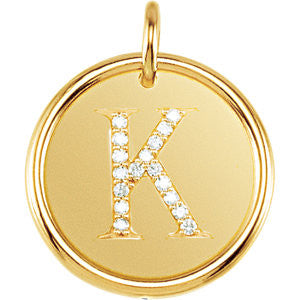 Vermeil .08 CTW Diamond Initial "K" Pendant