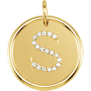 Vermeil 1-10 CTW Diamond Initial "S" Pendant