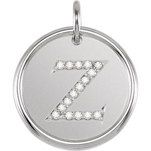 Sterling Silver .08 CTW Diamond Initial "Z" Pendant