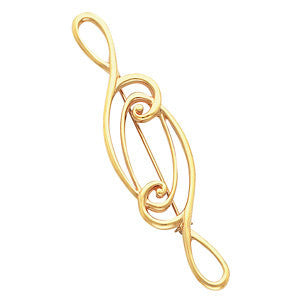 14K Yellow 75x19mm Brooch