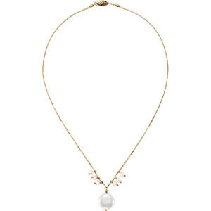 14K Yellow Freshwater Cultured Pearl 16" Necklace