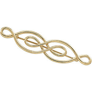 14K Yellow 54x13mm Brooch