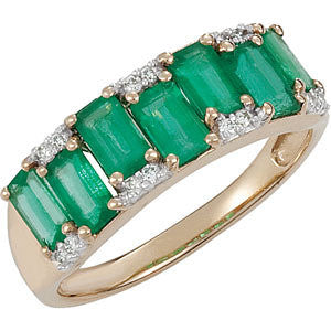 Emerald & Diamond Accented Ring