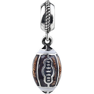 Sterling Silver 16x8mm Kera Football Charm