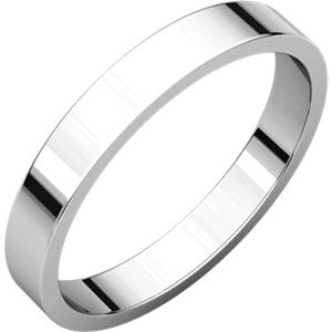 Platinum 3mm Flat Band