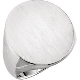 Sterling Silver 16x14mm Solid Oval Men's Signet Ring