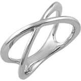 Platinum Criss-Cross Ring Size 7