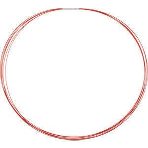 Stainless Steel-Orange-Coated 7-Strand Cable 16" Chain with 14K White Clasp