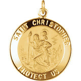 18K Yellow 21.75mm St. Christopher Medal