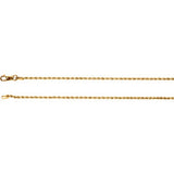 14K Yellow 1.5mm Rope 7" Chain