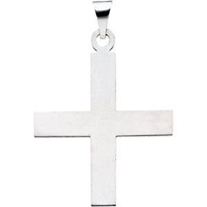 14K White 15.5x14mm Greek Cross Pendant