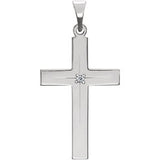 14K Yellow 27x18mm Diamond Cross Pendant