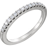 14K White 1-4 CTW Diamond Band for 5.75mm Engagement Size 7