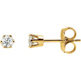 14K White 3-4 CTW Diamond Threaded Post Stud Earrings