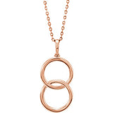 14K White Interlocking Circle 18" Necklace