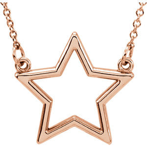 14K Yellow Star 16" Necklace