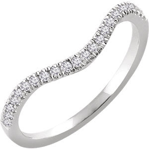 14K White 1/6 CTW Diamond Band for 6.5 mm Round Engagement Ring