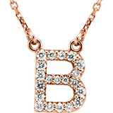 14K White Letter "A" 1-8 CTW Diamond 16" Necklace