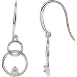 14K White .04 CTW Diamond Circle Earrings