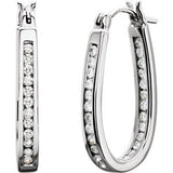 14K Yellow 1-2 CTW Diamond Inside-Outside Hoop Earrings