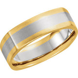 14K White & Yellow 6mm Comfort-Fit Band Size 10