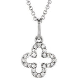 14K Rose .07 CTW Petite Diamond Cross 16" Necklace