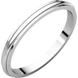 14K Yellow 7mm Half Round Edge Band