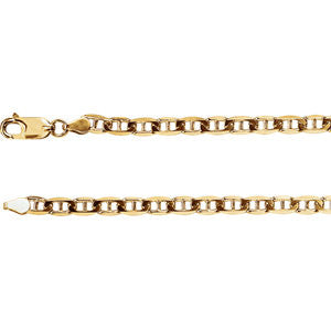 14K Yellow 4.5mm Anchor 7" Chain