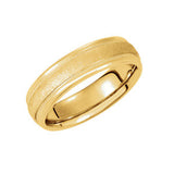 14K Yellow 6mm Comfort-Fit Milgrain Band with Florentine Finish Size 8.5