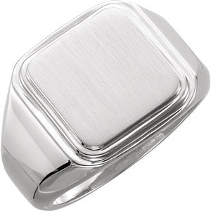 Sterling Silver Posh Mommy® Men's Square Signet Ring