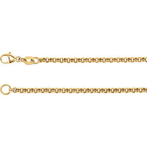 18K Yellow 2.5mm Rolo 18" Chain