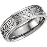 14K White 7mm Celtic Band Size 9.5