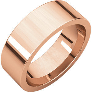 14K Rose 7mm Flat Comfort Fit Band