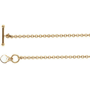 14K Yellow Heart Charm 7" Bracelet