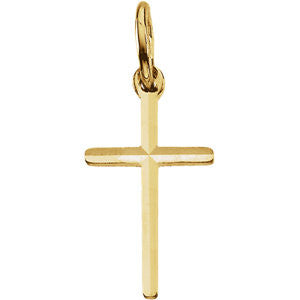 14K Yellow 13x8.5mm Cross pendant