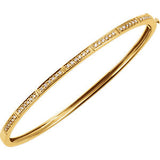 14K White 1-3 CTW Diamond Bangle Bracelet