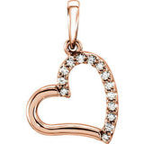 14K Yellow .07 CTW Diamond Heart Pendant