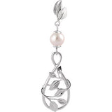 14K White 6mm Freshwater Cultured Pearl Pendant