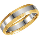 14K White & Yellow  6mm Comfort-Fit Band Size 5