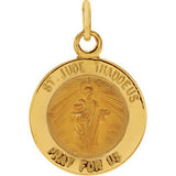 14K Yellow 14.5mm Round St. Jude Thaddeus Medal