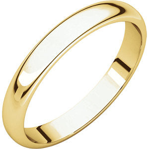 10K Yellow 4mm Half Round Light Band