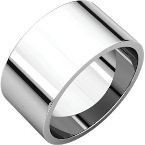 14K White 10mm Flat Band